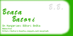 beata batori business card