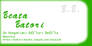 beata batori business card